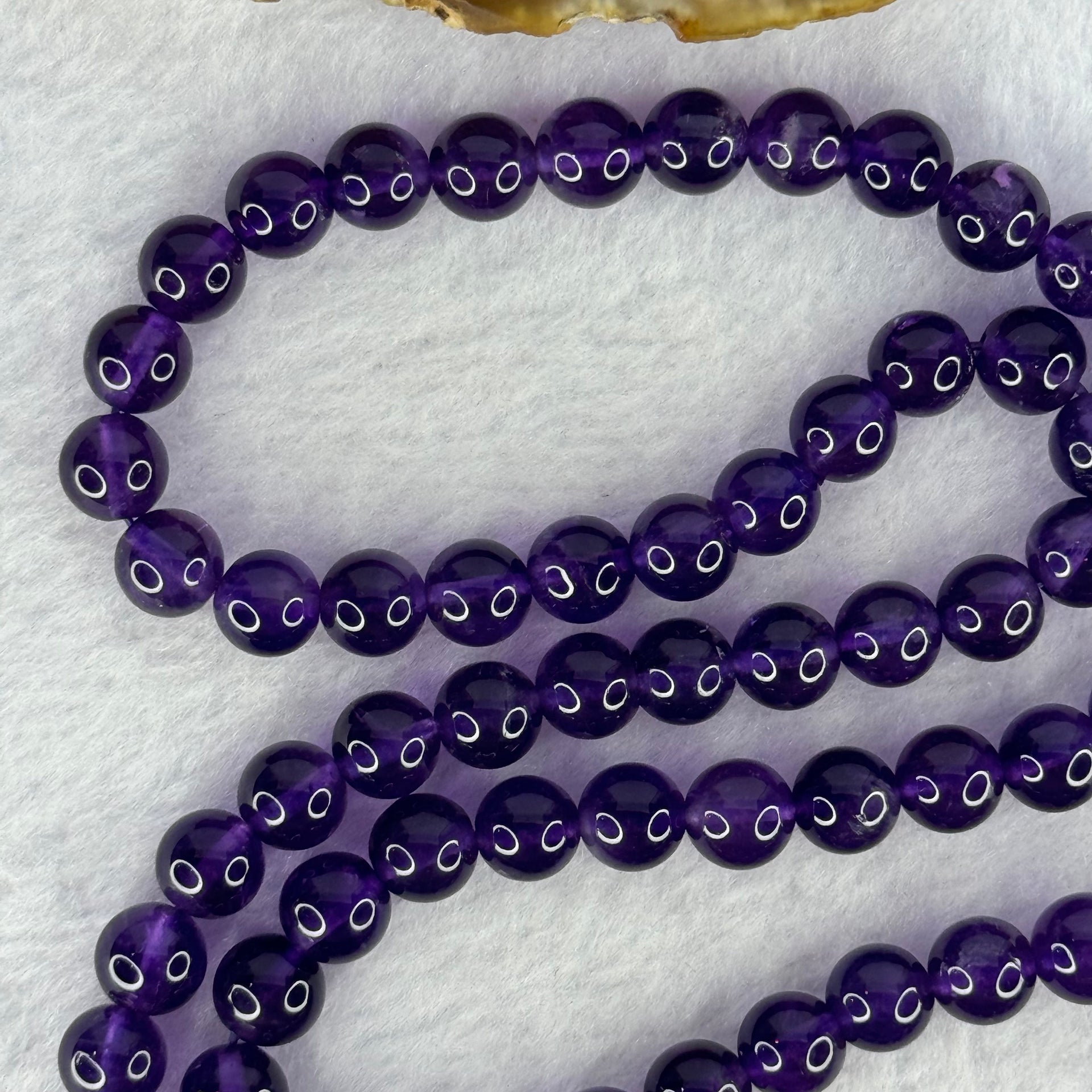 Good Grade Natural Amethyst Necklace 46.18g 53cm 7.8mm 75 Beads - Huangs Jadeite and Jewelry Pte Ltd