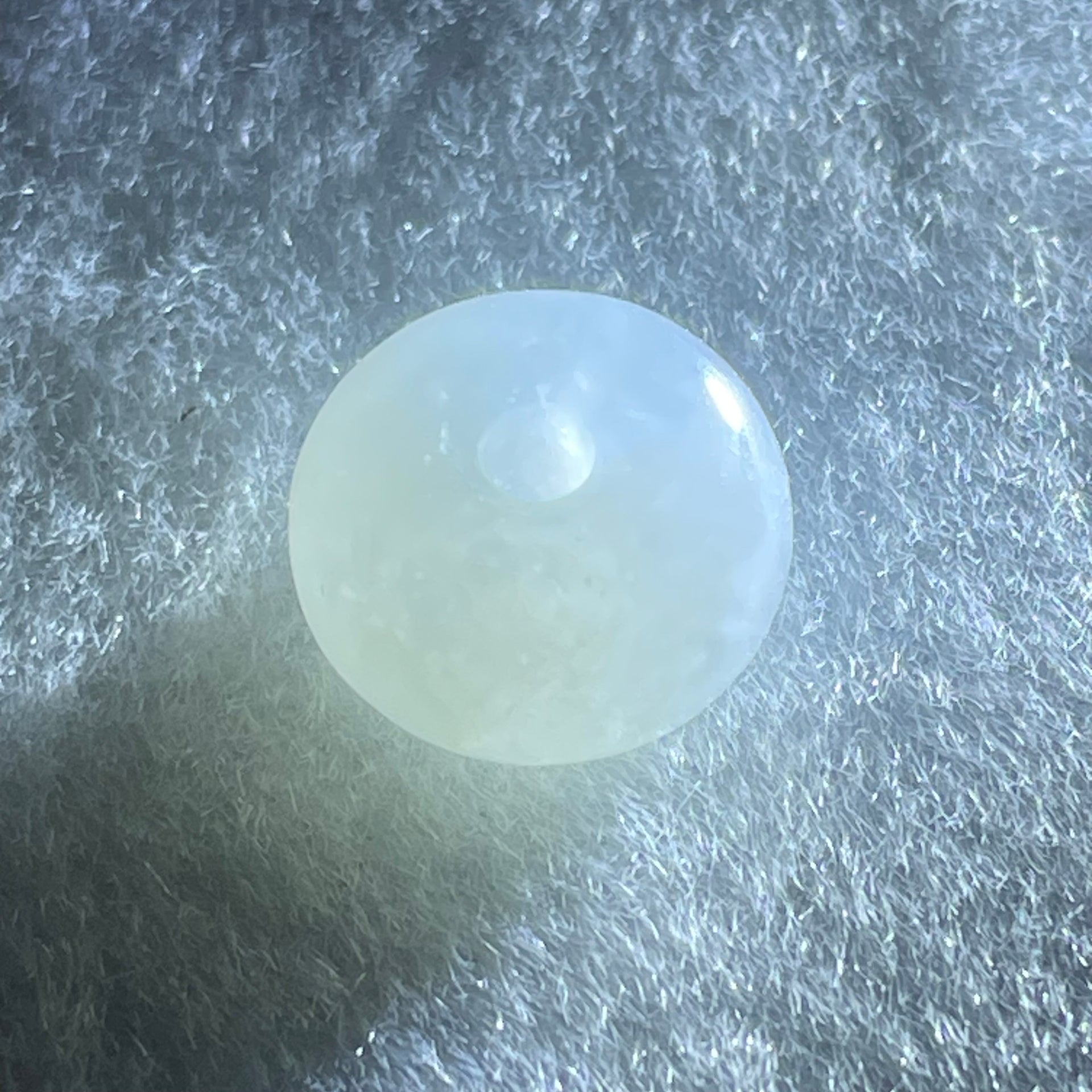 Type A Icy Jelly Faint Gren Lavender Jadeite Ping An Kou Charm/Pendant 2.48g 12.9 by 7.6mm - Huangs Jadeite and Jewelry Pte Ltd