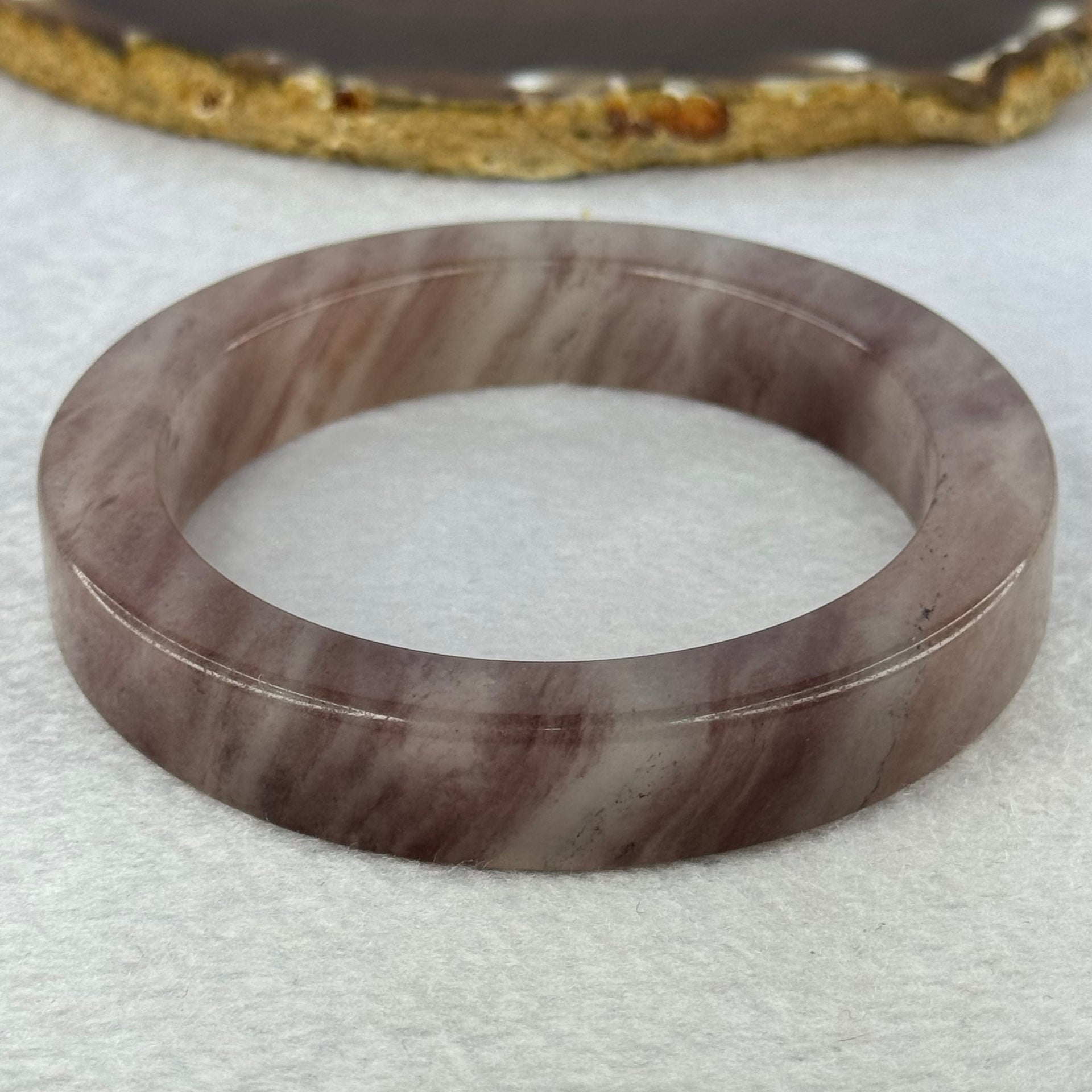 Transparent Purple Quartzite Jade Bangle 天山玉手镯 Internal Diameter 63.9mm 81.99g 13.6 by 11.0mm - Huangs Jadeite and Jewelry Pte Ltd