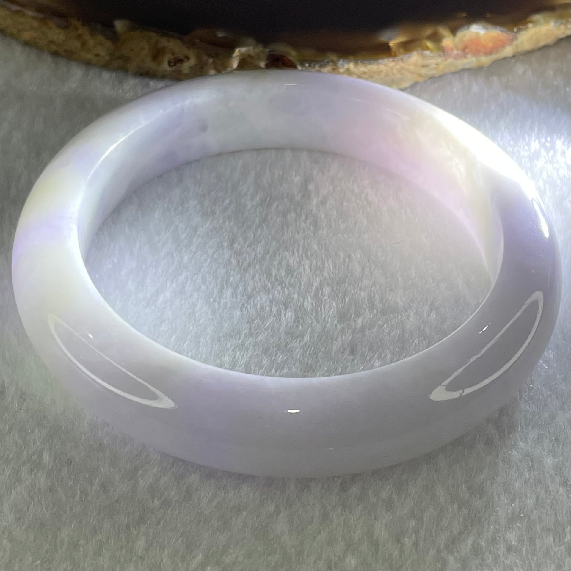 Type A Lavender white Jadeite Bangle 61.94g Internal Diameter 56.3mm 12.7 by 9.0mm (Slight Internal Lines) - Huangs Jadeite and Jewelry Pte Ltd