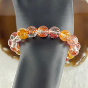 Good Grade Natural Red with Orange Ferruginous Quartz Beads with Heart Shape and Rabbit Charm Bracelet 31.41g 15.5cm 10.2mm 19 Beads - Huangs Jadeite and Jewelry Pte Ltd