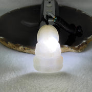 Type A Lavender Jadeite Guan Yin Pendant 16.26g 52.2 by 33.1 by 6.0mm - Huangs Jadeite and Jewelry Pte Ltd