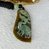 Type A Dark Brown with Blueish Green Jadeite Crane and Ruyi Pendent 34.20g 51.1 by 29.1 by 12.9 mm - Huangs Jadeite and Jewelry Pte Ltd