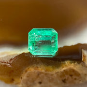 Natural Colombia Vivid Green Emerald (Beryl) Cut-Cornered Rectangle Step cut 0.49ct 4.6 by 4.4 by 2.9mm - Huangs Jadeite and Jewelry Pte Ltd