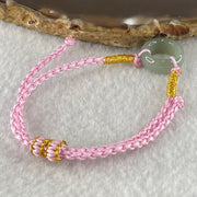 Type A Blueish Green Jadeite Ping An Kou Donut With String Bracelet 2.55g 15.1 by 6.2mm - Huangs Jadeite and Jewelry Pte Ltd