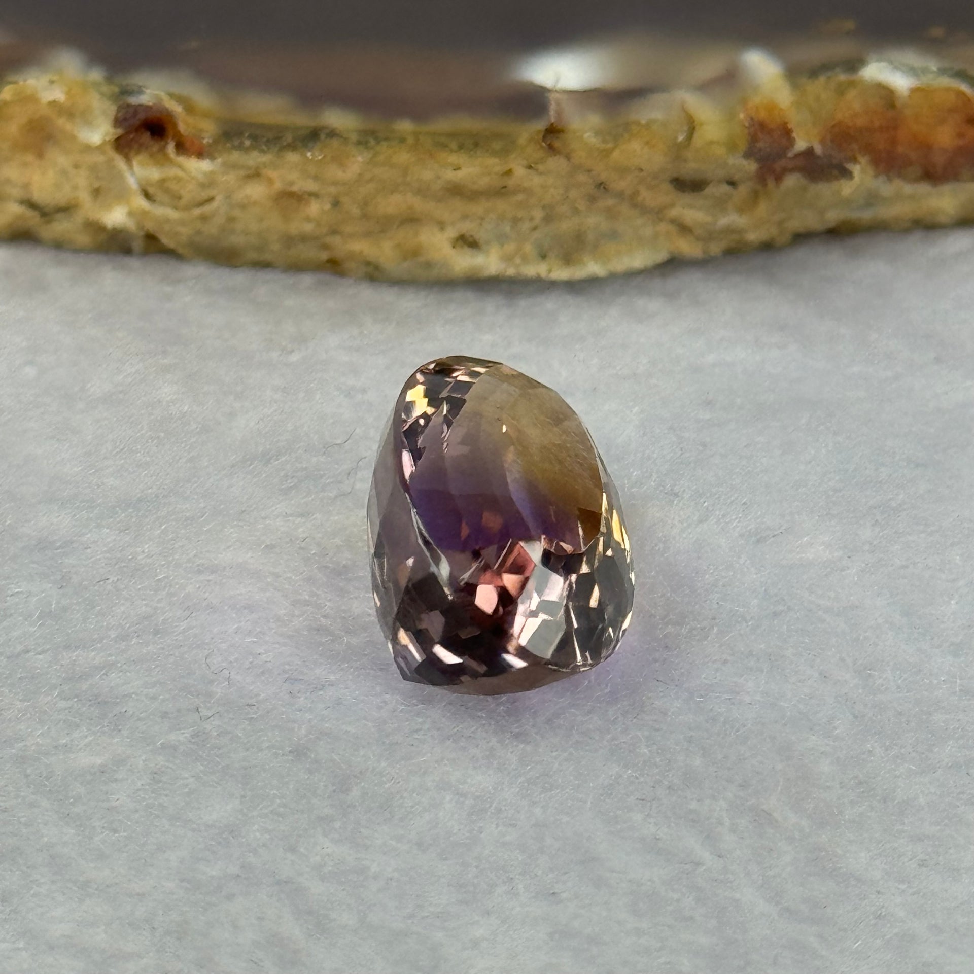 Natural Faceted Ametrine Egg Shape 15.47ct 19.9 by 12.8 by 10.0mm - Huangs Jadeite and Jewelry Pte Ltd