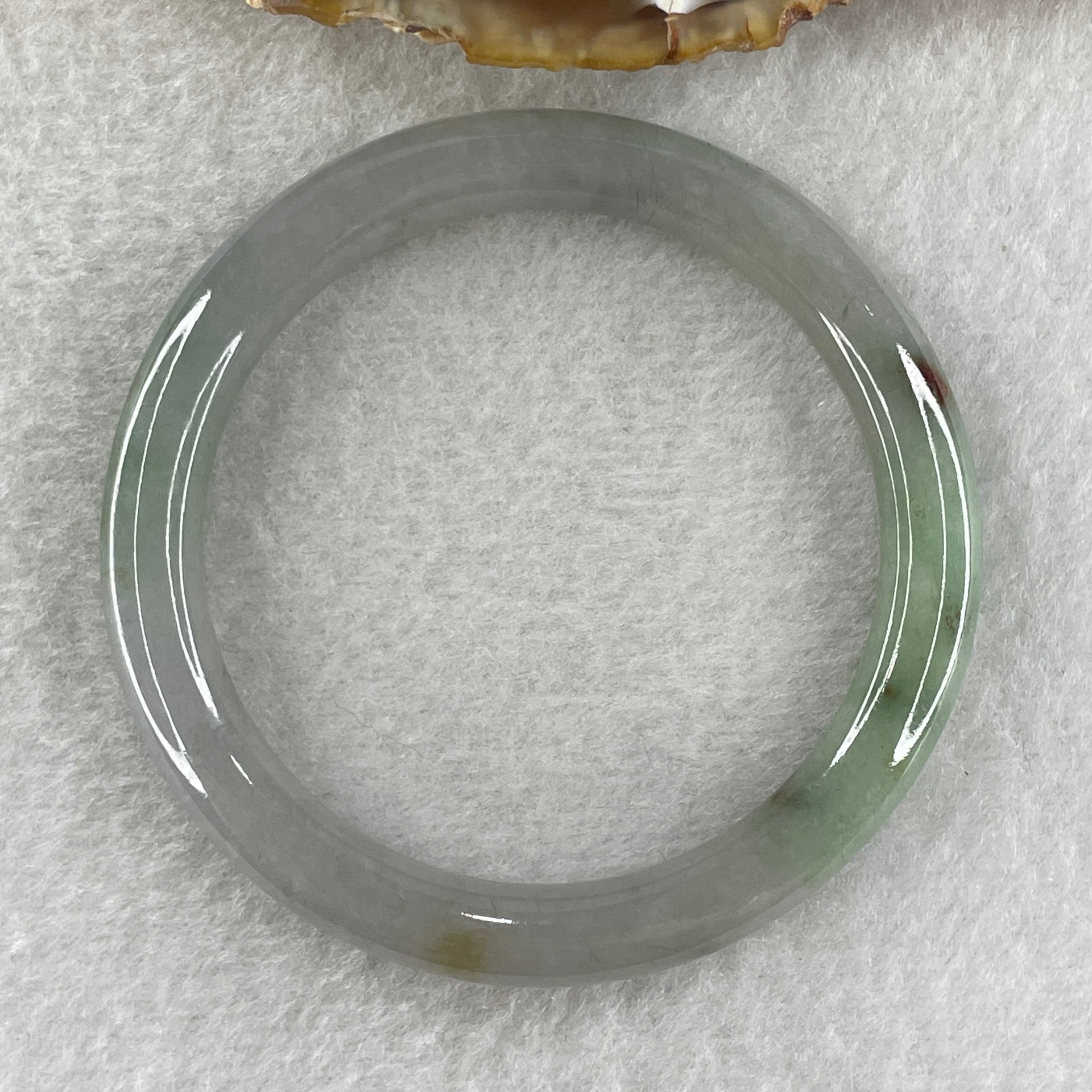 Type A Green with Wuji Lavender Jadeite Bangle Internal Diameter 51.3mm 31.15g 8.4 by 7.6mm (Very Slight Internal Lines) - Huangs Jadeite and Jewelry Pte Ltd