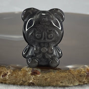 Black Obsidian Labubu Charm Display 15.77g 29.2 by 22.3 by 20.2mm - Huangs Jadeite and Jewelry Pte Ltd