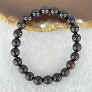 Natural Indian Small Leaf Zitan Rose Wood Beads Bracelet 天然小叶紫檀手链 6.32g 14.5cm 8.0mm 22 Beads - Huangs Jadeite and Jewelry Pte Ltd