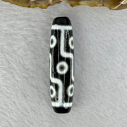 Natural Powerful Tibetan Old Oily Agate 9 Eyes Dzi Bead Heavenly Master (Tian Zhu) 九眼天诛 13.45g 48.4 by 12.7mm - Huangs Jadeite and Jewelry Pte Ltd