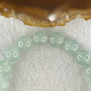 Type A Natural Sky Blue Jadeite Beads Bracelet 30.49g 15.5cm 9.6mm 20 Beads - Huangs Jadeite and Jewelry Pte Ltd