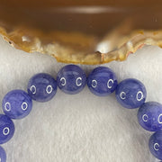 Good Grade Natural Blue Tanzanite Beads Bracelet 39.68g 16.5cm 10.8mm 19 Beads - Huangs Jadeite and Jewelry Pte Ltd