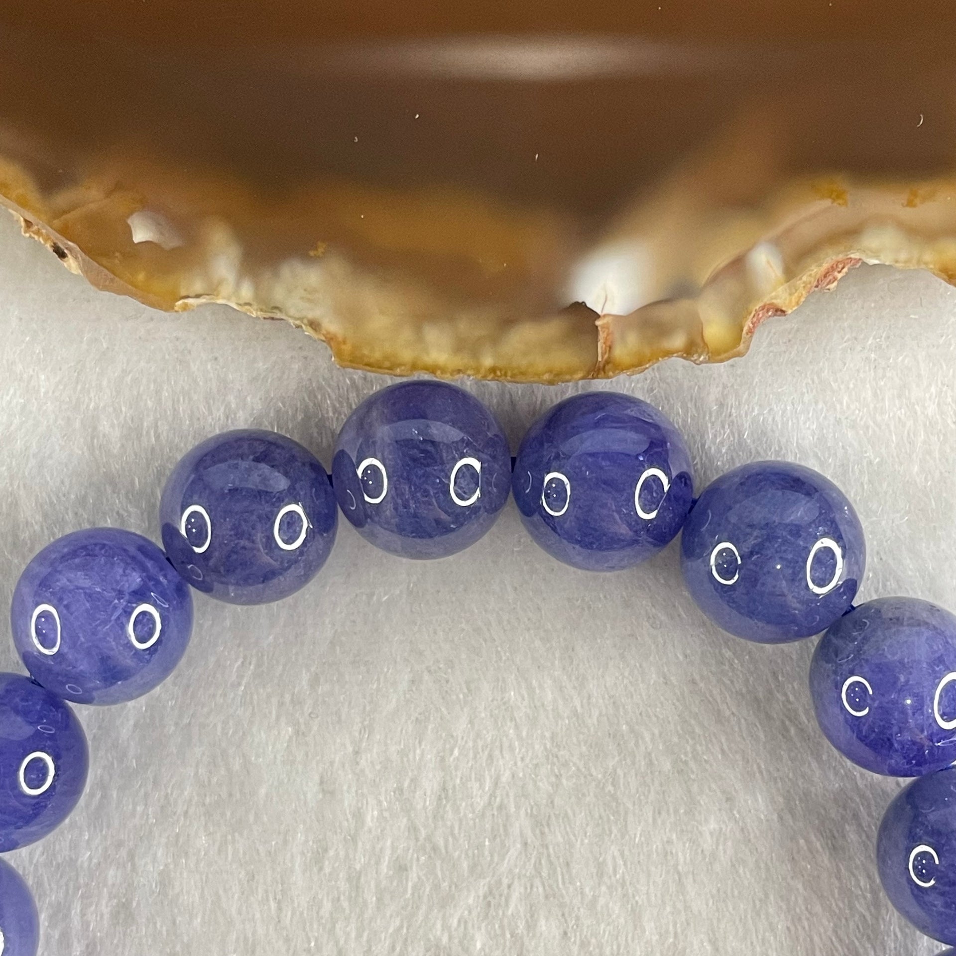 Good Grade Natural Blue Tanzanite Beads Bracelet 39.68g 16.5cm 10.8mm 19 Beads - Huangs Jadeite and Jewelry Pte Ltd