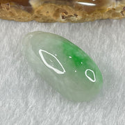 Type A Faint Lavender Green with Apple Green Vein Jadeite Melon Pendant 6.39g 26.6 by 12.1 by 9.9mm - Huangs Jadeite and Jewelry Pte Ltd