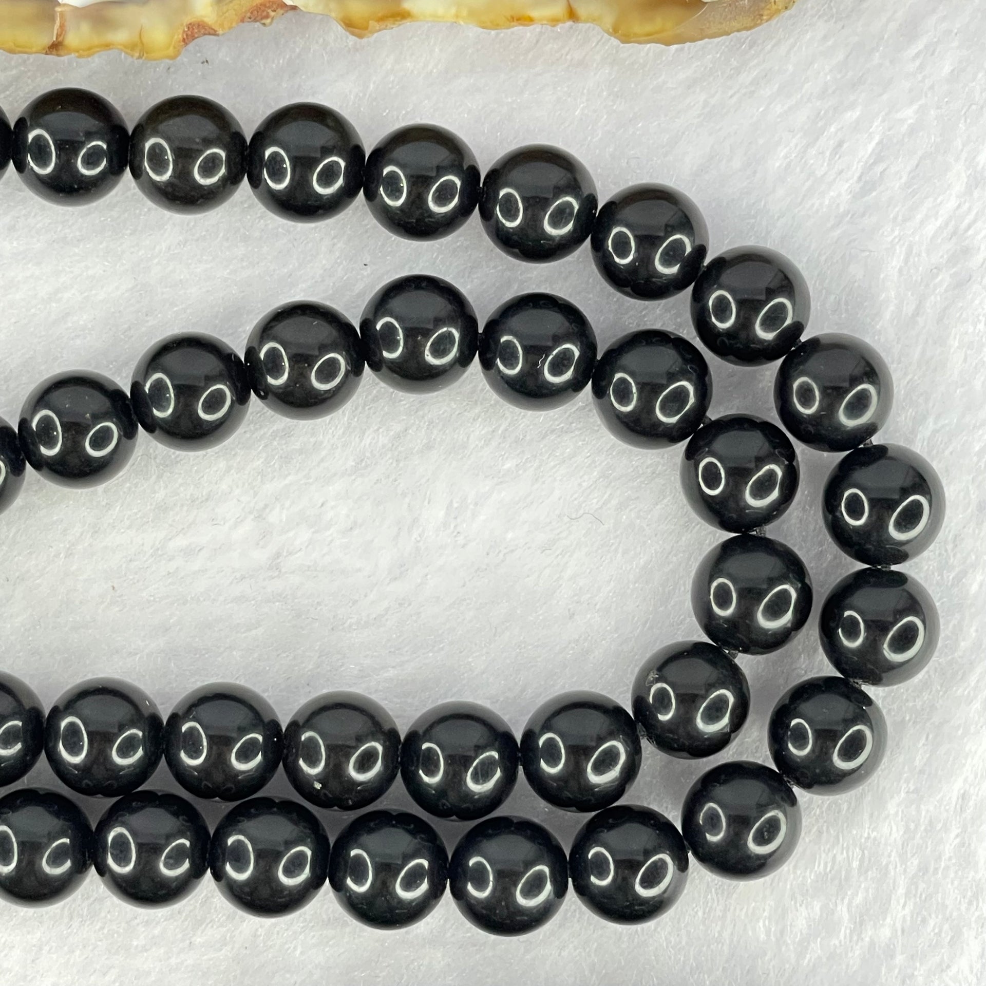 Natural Black Amber Beads Necklace 天然黑琥珀项链 39.36g 88cm 13.0mm 1 Bead 10mm 1 Bead 8.7mm 108 Beads - Huangs Jadeite and Jewelry Pte Ltd