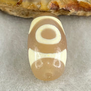 Natural Powerful Tibetan Old Oily Agate 3 Eyes Dzi Bead Heavenly Master (Tian Zhu) 三眼天诛 3.36g 19.9 by 10.6mm - Huangs Jadeite and Jewelry Pte Ltd