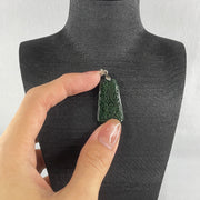 Natural Type A Old Mine Full Green Jadeite Wu Shi Pai Flower Carving Pendant | Peace Plaque & Floral Talisman (5.19g | 30.2 x 17.6 x 3.8mm) - Huangs Jadeite and Jewelry Pte Ltd