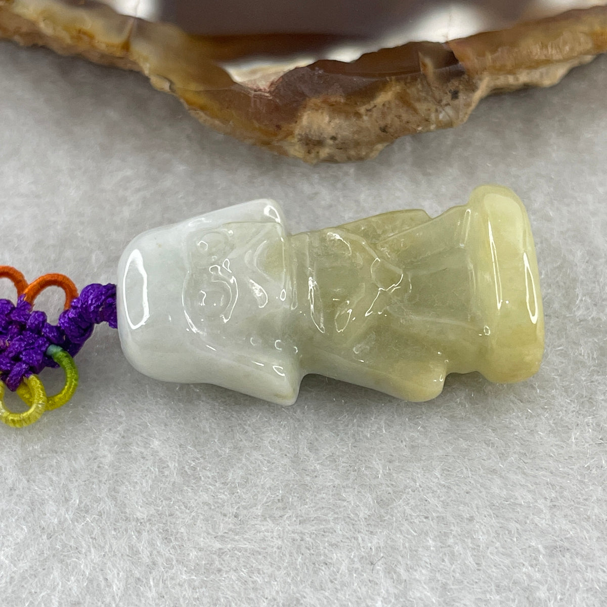 Natural Type A Brownish & Light Green Jadeite Darth Vader Charm | Imperial Galactic Sovereign & Protection (9.58g | 30.3 x 16.5 x 11.1mm) - Huangs Jadeite and Jewelry Pte Ltd