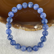 Natural Blue Kyanite Beads Bracelet 25.64g 16cm 8.9mm 22 Beads - Huangs Jadeite and Jewelry Pte Ltd
