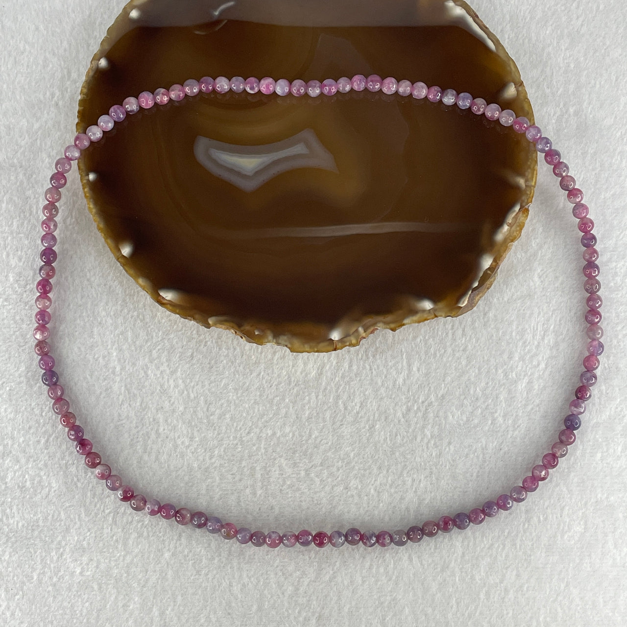 Natural Watermelon Tourmaline Beads Necklace 26.36g 55cm 5.7mm 108 Beads