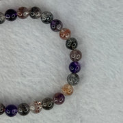 Very Good Grade Natural Transparent Bright Color Super 7 Beads Bracelet 非常好的等级天然透明深彩色超级七珠手链 11.32g 15.5cm 6.8mm 28 Beads - Huangs Jadeite and Jewelry Pte Ltd
