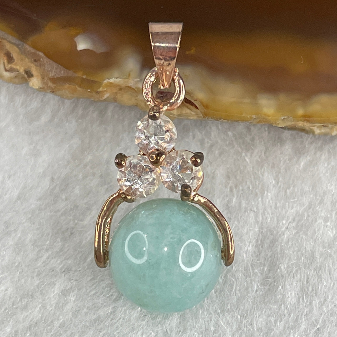 Natural Type A Green Jadeite Ball Charm 2.37g 10.2mm