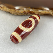 Natural Powerful Tibetan Old Oily Red White Agate One Eye Fire Sign Dzi Bead Heavenly Master (Tian Zhu) 一眼火天珠 10.41g 38.0 by 13.3mm - Huangs Jadeite and Jewelry Pte Ltd