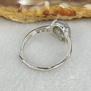 Rare Good Grade Natural Blue Dumortierite Rutilated Quartz in S925 Sliver Ring (Adjustable Size) 1.46g 8.3 by 6.9 by 3.5mm - Huangs Jadeite and Jewelry Pte Ltd