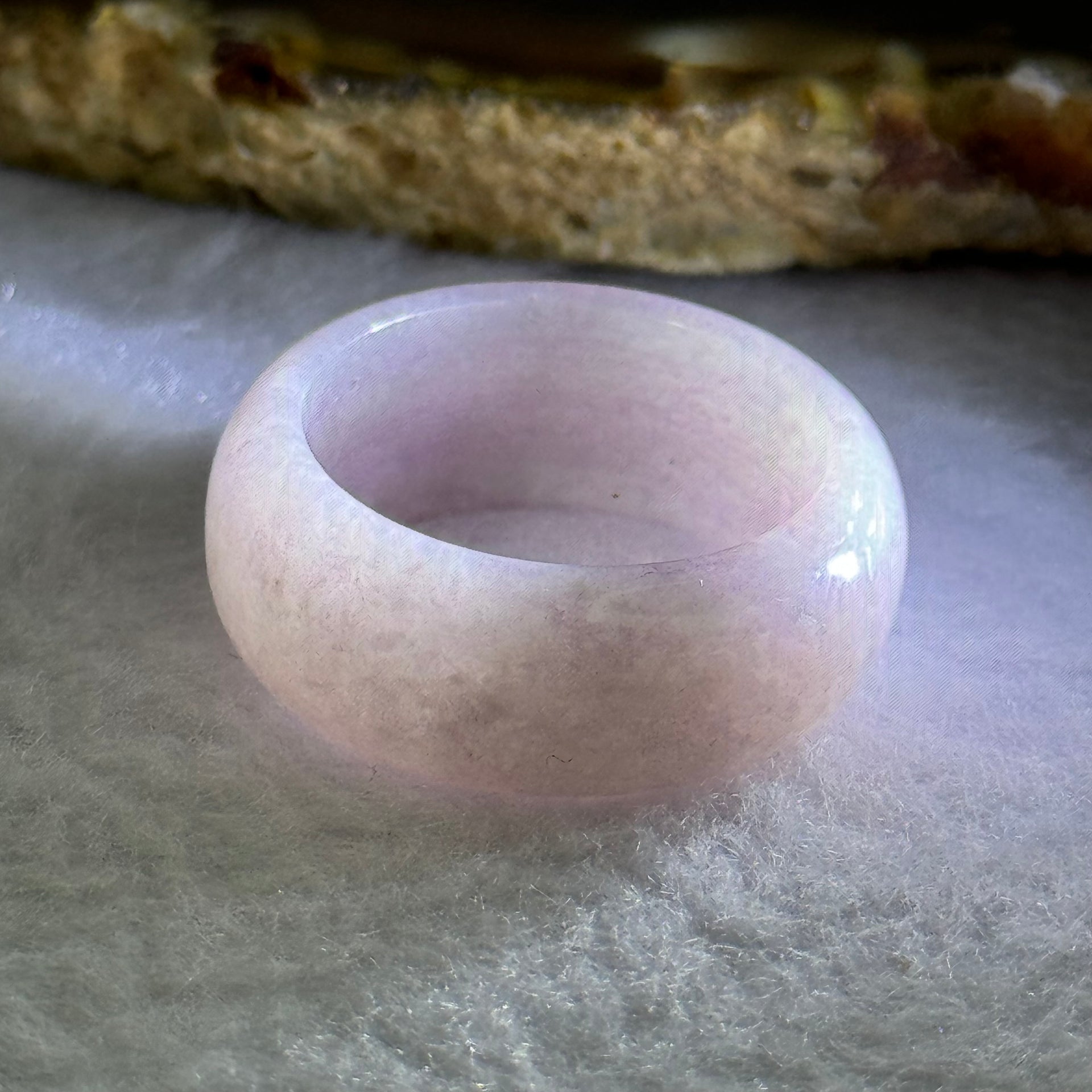 Type A Lavender Jadeite Ring 6.85g 10.0 by 3.8mm US9.5 HK21.5 - Huangs Jadeite and Jewelry Pte Ltd