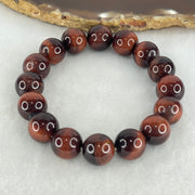 Natural Red Tiger Eye Quartz Beads Bracelet 39.29g 16.5cm 12.2mm 16 Beads - Huangs Jadeite and Jewelry Pte Ltd
