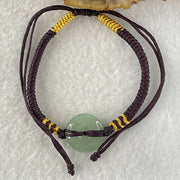 Type A Blueish Green Jadeite Ping An Kou Donut In String Bracelet 2.63g 14.5 by 4.4mm - Huangs Jadeite and Jewelry Pte Ltd