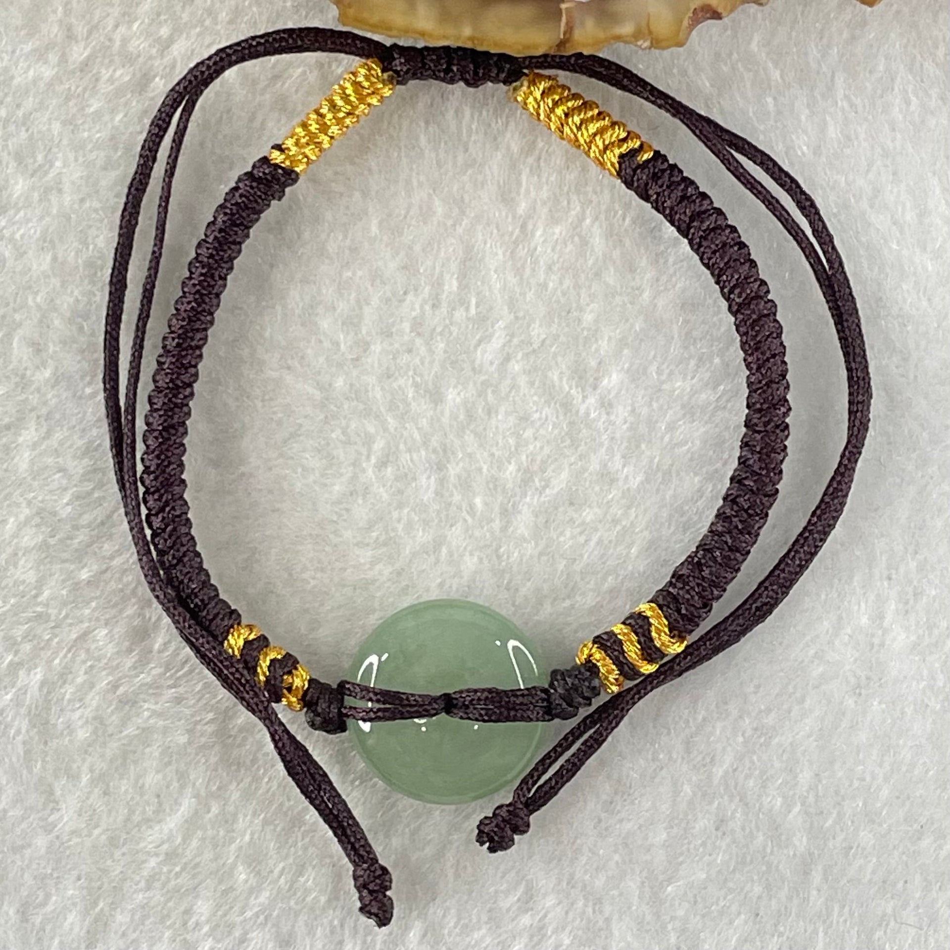 Type A Blueish Green Jadeite Ping An Kou Donut In String Bracelet 2.63g 14.5 by 4.4mm - Huangs Jadeite and Jewelry Pte Ltd