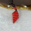 Natural Red Cinnabar Snail Shell with Buddha 7.55g 25.6 by 14.4 by 13.5mm - Huangs Jadeite and Jewelry Pte Ltd