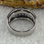 High Grade Natural Pastel Blue Sapphire 1.28ct Natural Diamonds 0.78ct 18K 750 White Gold Ring Total 11.53g US6.75 HK14.5 EUR53 Inner Diameter 17mm - Huangs Jadeite and Jewelry Pte Ltd