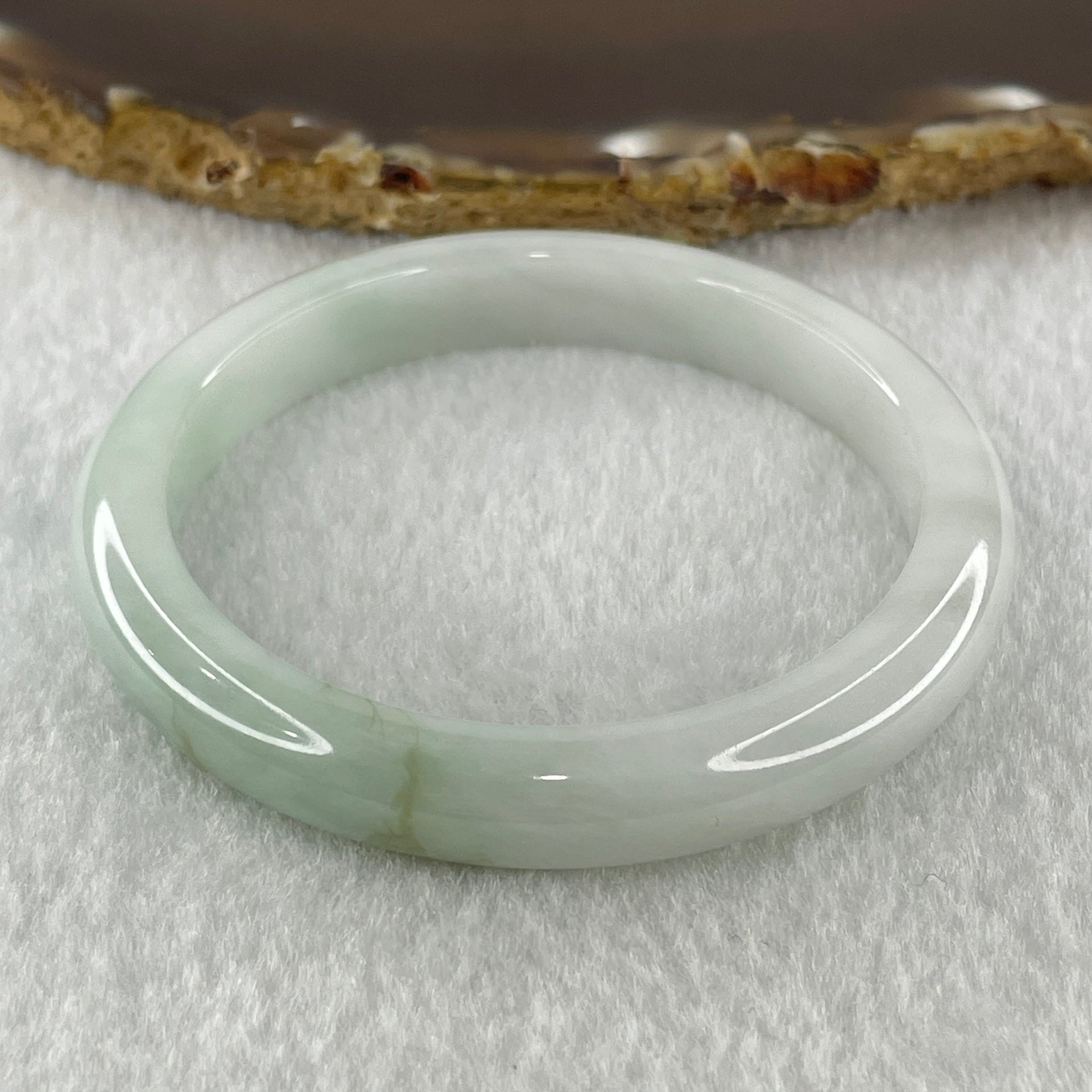 Natural Type A Faint Green Faint Lavender Jadeite Bangle 30.71g Inner Diameter 51.5mm 9.0 by 7.0mm (Very Very Slight Internal Lines) - Huangs Jadeite and Jewelry Pte Ltd