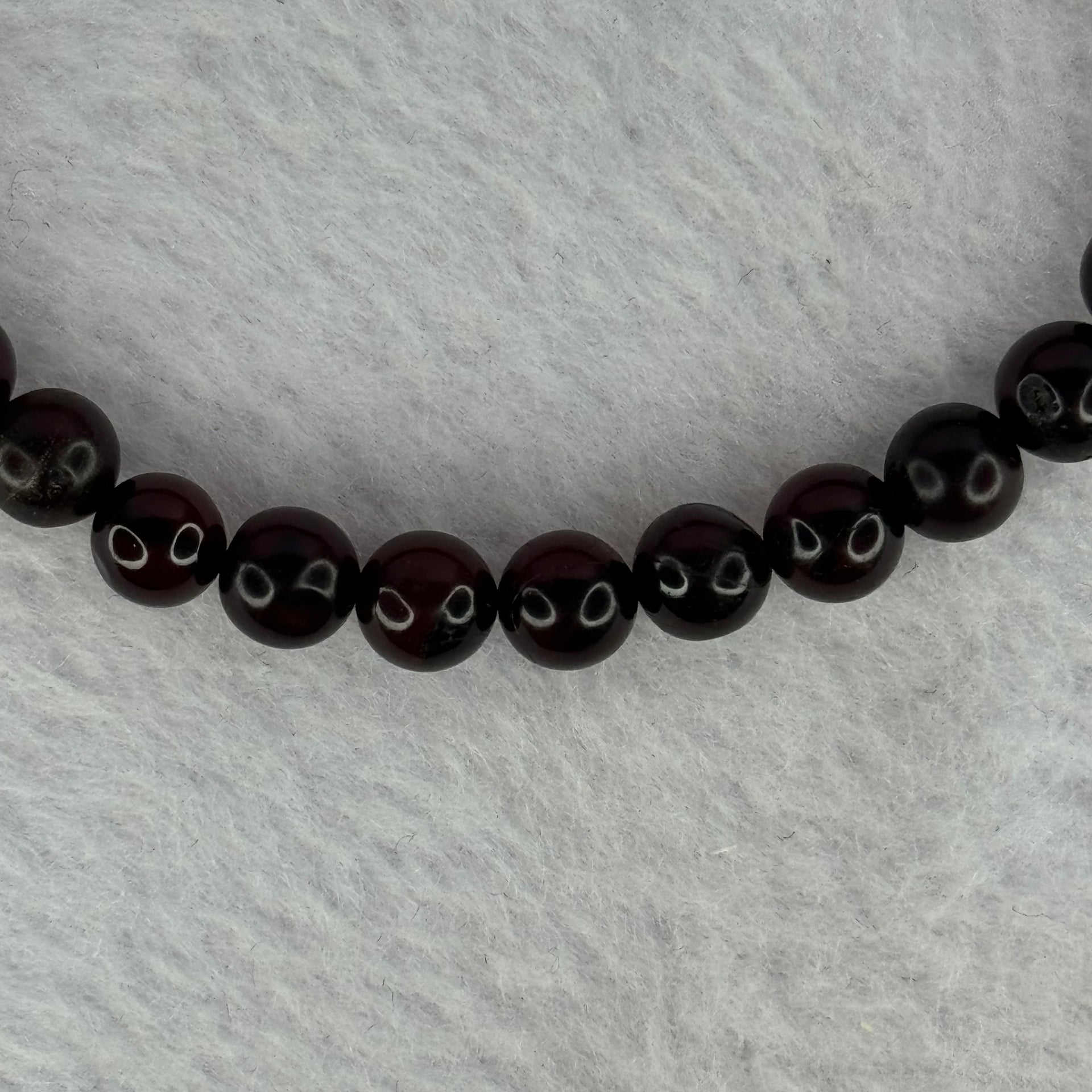 Natural Dark Red Blood Amber Beads Bracelet 天然血珀手链 5.68g 16cm 6.3mm 28 Beads - Huangs Jadeite and Jewelry Pte Ltd