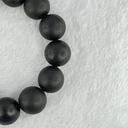 Natural Dark Matt Black Amber Beads Bracelet 天然大黑天翁琥珀手链 33.66g 20cm 16.4mm 14 Beads - Huangs Jadeite and Jewelry Pte Ltd
