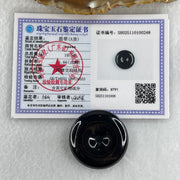 Type A Opaque Black Omphacite Jadeite Ping An Kou Donut Pendant 19.59g 33.1 by 8.7mm - Huangs Jadeite and Jewelry Pte Ltd