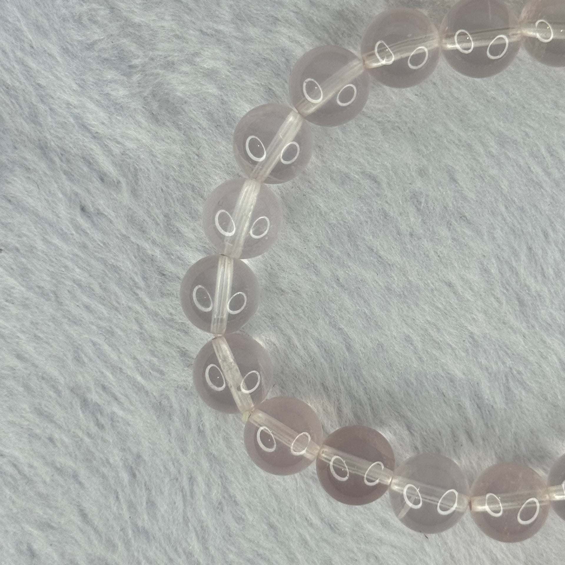 Natural Rose Quartz Beads Bracelet 天然玫瑰石英珠手链 23.36g 16.5cm 9.4mm 21 Beads - Huangs Jadeite and Jewelry Pte Ltd
