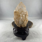 Natural Clear White Quartz Tower Cluster with Wooden Stand 640.8g 87.6 by 82.3 by 160.0mm - Huangs Jadeite and Jewelry Pte Ltd