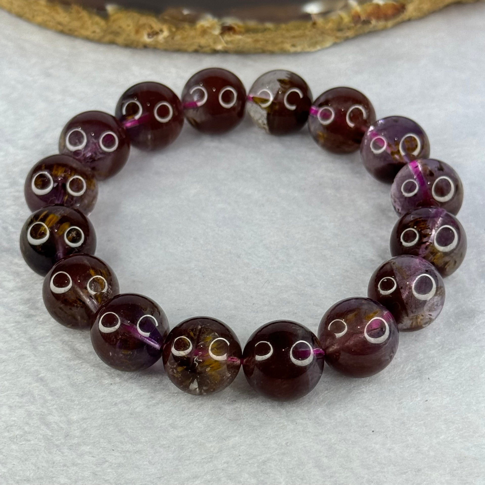 Very Good Grade Natural Auralite 23 Bracelet 天然激光23手链 56.92g 19cm 13.9mm 16 Beads - Huangs Jadeite and Jewelry Pte Ltd