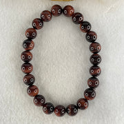 Natural Red Tiger's Eye Quartz Beads Bracelet 19.58g 16cm 8.5mm 23 Beads - Huangs Jadeite and Jewelry Pte Ltd