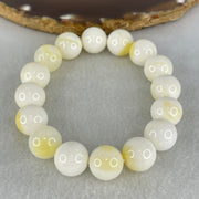 Natural Tridacna Sea Shell Beads Bracelet 46.38g 17cm 12.5mm 16 Beads - Huangs Jadeite and Jewelry Pte Ltd