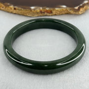 Type A Dark Blueish Green Jadeite Bangle Internal Diameter 58.2mm 48.09g 10.7 by 8.3mm (Slight Internal Lines) - Huangs Jadeite and Jewelry Pte Ltd