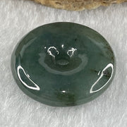 Type A Dark Blueish Green Jadeite Ping An Kou Donut Pendant 4.74g 21.3 by 5.0mm - Huangs Jadeite and Jewelry Pte Ltd