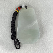 Type A Semi Icy Faint Lavender Green Jadeite Shan Shui Pendant 49.65g 63.1 by 39.5 by 10.3mm - Huangs Jadeite and Jewelry Pte Ltd