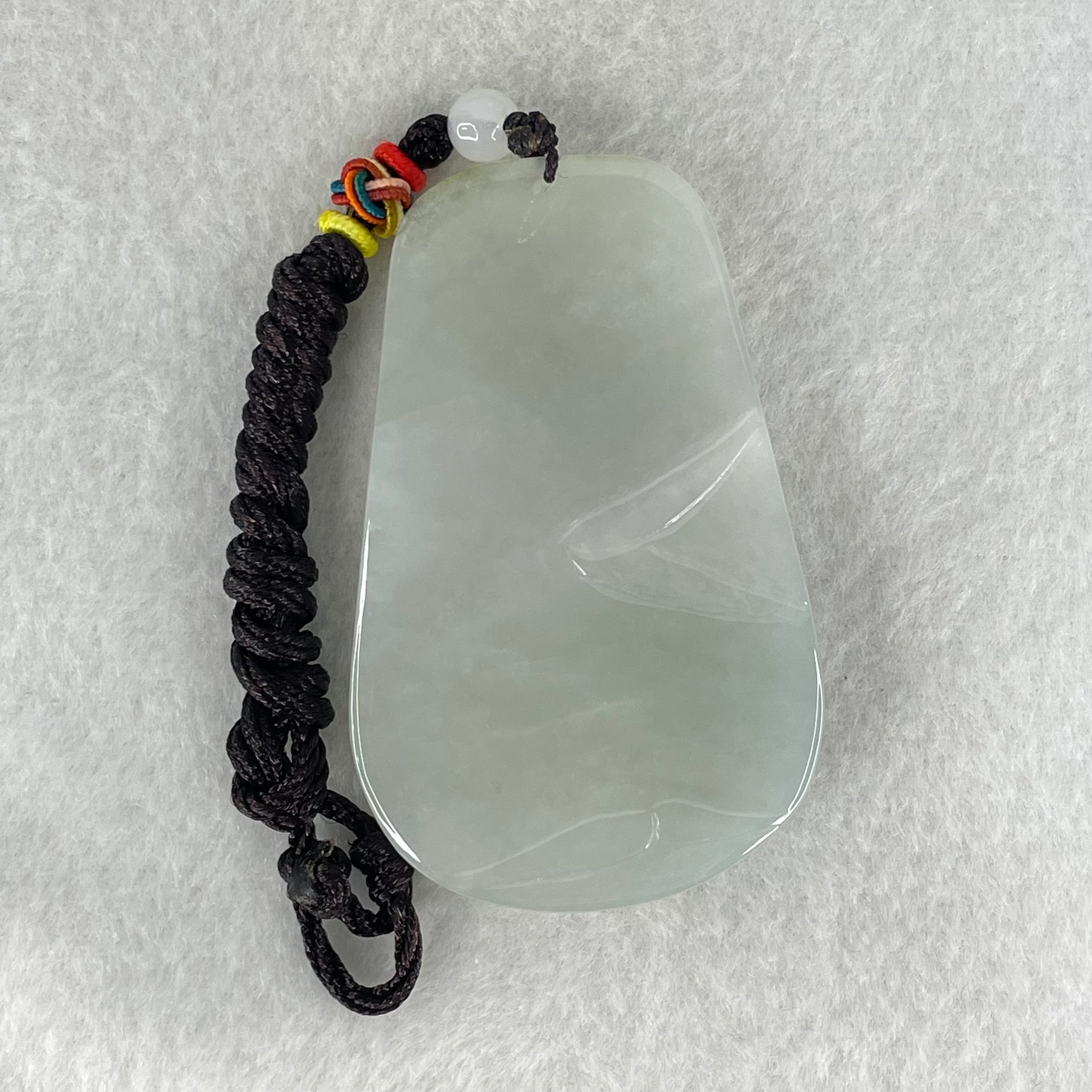 Type A Semi Icy Faint Lavender Green Jadeite Shan Shui Pendant 49.65g 63.1 by 39.5 by 10.3mm - Huangs Jadeite and Jewelry Pte Ltd