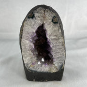 Natural Amethyst Cave with Wooden Stand 1,198.8g 98.0 by 99.0 by 175.0mm - Huangs Jadeite and Jewelry Pte Ltd