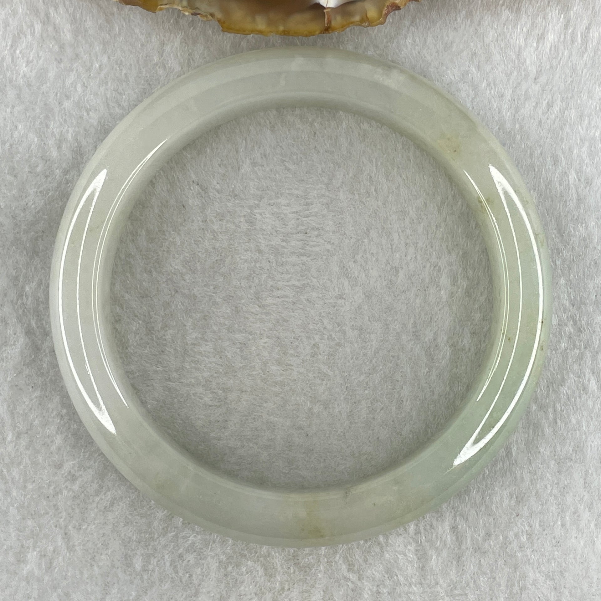 Type A Natural Light Green with Brown Spots Jadeite Bangle 53.14g Inner Diameter 57.0mm 11.6 by 9.1mm (Close to Perfect) - Huangs Jadeite and Jewelry Pte Ltd