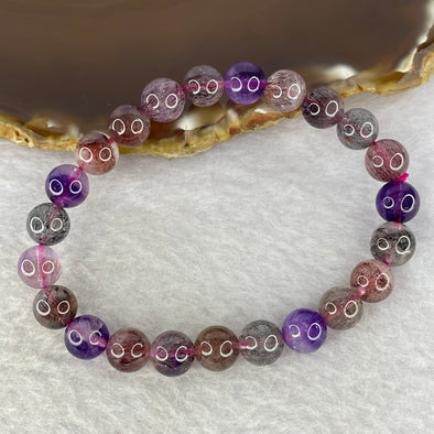 Natural Super 7 Crystal Bracelet 超七手链 16.92g 8.2 mm  23 Beads - Huangs Jadeite and Jewelry Pte Ltd